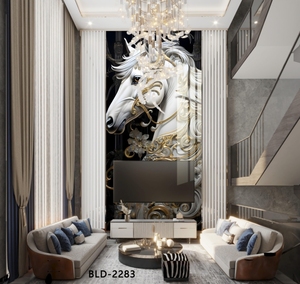 High Glossy Thin 3D Faux Marble UV Coated Wall Panels Moisture Fireproof with Natural <strong>Effect</strong> Apartment Waterproof <strong>Function</strong> - Product Image 5