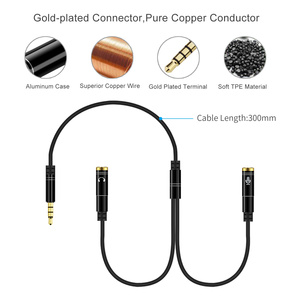 Veggieg Chất Lượng Cao Headphone Splitter 3.5Mm Nam Để <span class=keywords><strong>2</strong></span> Cổng 3.5Mm Nữ Stereo Y Splitter Cho Tai Nghe/Loa - Product Image 6