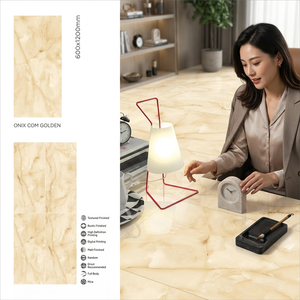 Vistaar Onix Com Bianco Glossy GVT PGVT Porcelain Tiles 600x1200mm Premium White Onyx Collection - Product Image 2