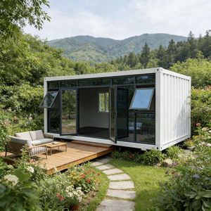 Maison conteneur à façade vitrée à un étage avec fenêtres ouvrables, maison modulaire pour bureaux de jardin et escapades urbaines - Product Image 3