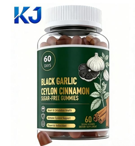 Gommes sans sucre à l'<span class=keywords><strong>ail</strong></span> <span class=keywords><strong>noir</strong></span> et à la cannelle de Ceylan |   60 Comprimés Végétaliens |   Complément alimentaire pour soutenir la santé cardiaque et immunitaire - Product Image 1