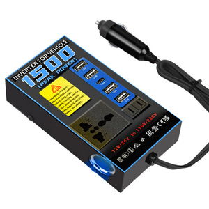 อินเวอร์เตอร์ในรถยนต์ 1500W 12V/24V เป็น 110V/220V พร้อมพอร์ต USB PD ชาร์จเร็ว สำหรับใช้ในรถยนต์ - Product Image 2