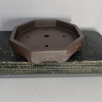 Pot à bonsaï peu profond en argile non émaillée, sculpté à la main, de forme octogonale, best-seller