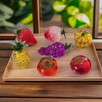 YearsCrystal Gepolijst gezandstraald kunstmatig granaatappel Granada fruit kristalglas beeldje ornament 6cm verzamelbaar liefde