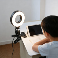 Lampu Ring LED dapat diredupkan 4.7 inci 12CM, lampu pengisi kecantikan Mini untuk ponsel untuk fotografi dan Video swafoto pabrik langsung grosir