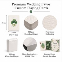 Cartes à jouer personnalisées New York Lucky Clover, Lucky Love pour les cadeaux de mariage aux États-Unis, 57 x 87 mm, papier couché 300 g/m², boîte en papier