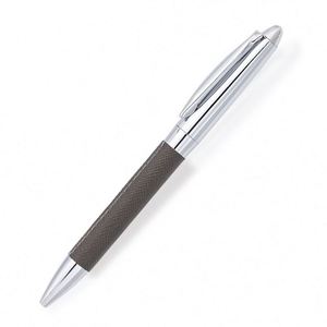 High Quality Custom Logo Metal Business Ballpoint <b>Pen</b> Laser Engraved Silk Printed Twisted Leather Design for Writing - Product Image 5