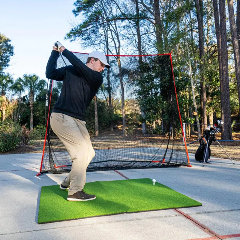 Tapete de golfe verde interno com suporte de PVC para treino de golfe artificial para treino