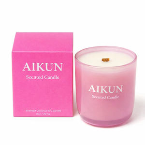 Vela aromática AIKUN con aroma intenso, etiqueta personalizada, frasco personalizado, para decoración del hogar, recuerdos de fiesta, cumpleaños, días festivos - Product Image 1