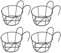 Semitree — rabotteuse murale pour pots de fleurs, supports de plantes en fer, clôture métallique, panier de balcon rond, 4 pièces