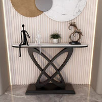 Console murale en pierre frittée de luxe léger, style moderne et minimaliste, pour entrée, couloir ou salon