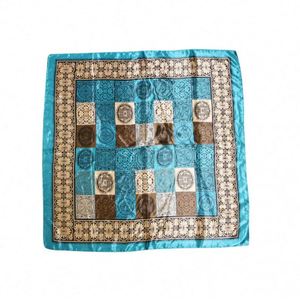 Pañuelos de satén con logotipo personalizado al por mayor, turbantes africanos de Paisley, diademas de satén, pañuelos con tacto de seda, accesorios para la cabeza de moda bohemia - Product Image 4