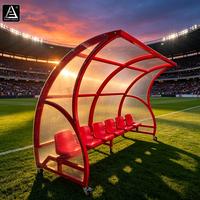 Banc d'équipe mobile en aluminium pour 6 joueurs, abri pour joueurs de football, idéal pour les terrains de sport en plein air