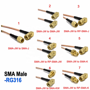Câble coaxial RF RG316 SMA vers SMA / RP-SMA, connecteur mâle et femelle, pour WIFI 3G 4G GSM - Product Image 2