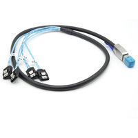 Câble de transfert de données Mini SAS SFF-8644 vers SATA 7 broches pour contrôleur RAID de carte mère de serveur en cuivre