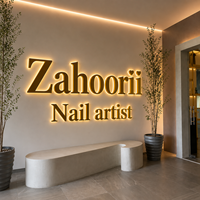 Enseigne lumineuse LED commerciale en acier inoxydable, logo en lettres métalliques 3D, enseigne LED, décoration murale pour spa, vitrine de magasin, image de marque