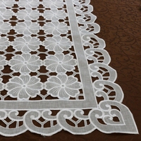 Ovale — Toppers de Table brodés en alliage blanc, décoration florale, élégants pour la salle à manger ou autre