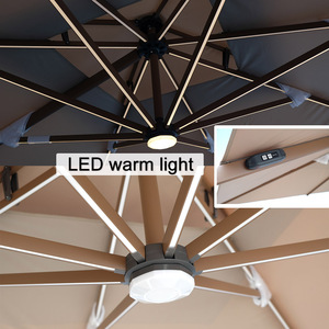 Factory High Quality Aluminum Outdoor Cantilever Roman <strong>Parasol</strong> <strong>with</strong> Led <strong>Light</strong> Modern Waterproof Windproof Patio Umbrella Base - Product Image 3