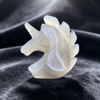 Pierre de guérison naturelle cristal artisanat animaux sculpté à la main druzy agate tortue licorne pingouin hibou sculptures pour la décoration de la maison