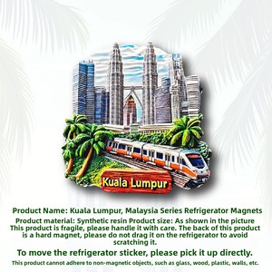 Imán de Refrigerador con Diseño de la Alma Poética de una Persona China, Recuerdo de Viaje de Kuala Lumpur, Malasia, Decoración para el Hogar, Magnético 3D - Product Image 4