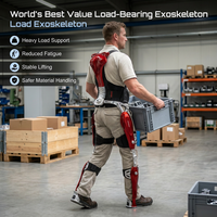 Exosquelette de soutien lombaire industriel pour la manutention de charges lourdes en entrepôt, avec assistance pour les jambes et support de taille