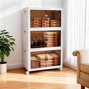 Foldable Rectangle Plastic PP Stackable Heavy-Duty Multi-Layer Bins <b>Shoe</b> Clothes White <b>Clear</b> Cabinet Kid Drawer Storage <b>Box</b> - Product Image 2