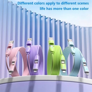 27W Pd Nhanh Chóng Sạc 4-Trong-1 Đa Chức Năng Tốc Độ Cao Type-C USB Cáp Dữ Liệu Phổ Nylon Bện IOS Máy Tính Di Động Mã Vạch - Product Image 3