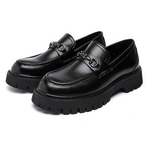 Chaussures habillées rétro pour hommes en cuir PU, mocassins décontractés faciles à enfiler, grandes tailles, nouveaux styles, coupe haute, bout rond - Product Image 1