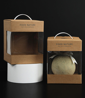 Boîtes à fruits portables créatives Boîtes d'emballage de raisin en carton ondulé Boîte d'emballage de fruits frais avec fenêtre transparente