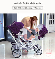 JXB Usine Chine Poussette Jumeaux Bébé de Luxe 3 en 1, Triple Sécurité, Qualité Supérieure Fournie