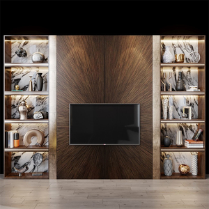 Gabinete multimedia de nuevo diseño, estante de madera para pared de televisión moderno, soportes para muebles de sala de estar, soporte de madera para <span class=keywords><strong>TV</strong></span> Mdf, juego de gabinete de <span class=keywords><strong>TV</strong></span> - Product Image 6