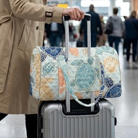 Sac de voyage matelassé personnalisé à imprimé tortue hawaïenne, motif floral Art Déco tropical, pour le shopping, les voyages et le transport quotidien