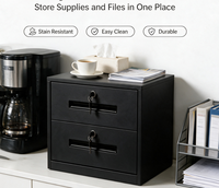 Armoire de classement en acier à 2 tiroirs verrouillable, mini coffre de rangement en métal pour documents de bureau et objets de valeur domestiques