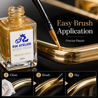 Peinture de retouche dorée personnalisée OEM pour la réparation des rayures sur les meubles métalliques et les appareils électroménagers, peinture multi-surfaces à séchage rapide sous marque privée, directement de l'usine
