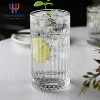 Verre Collins côtelé 16oz personnalisé verre Highball transparent pour sublimation verres à boisson uniques pour restaurant et mariage