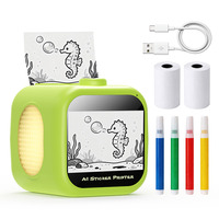 Imprimante d'étiquettes photo vocale portable sans fil pour enfants, nouvelle génération, avec écran tactile de 3,5 pouces, interface Type-C, résolution 200, IA intégrée