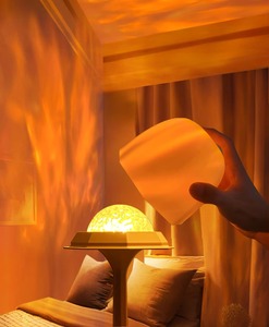 Lampe de bureau LED sur pied avec effet d'ondulation d'eau, cadeau romantique pour couple, veilleuse de projection pour chambre à coucher - Product Image 5