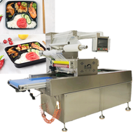 Plats cuisinés sous atmosphère modifiée machine d'emballage automatique d'aliments cuits sous vide scellant de plateaux MAP pour aliments cuits