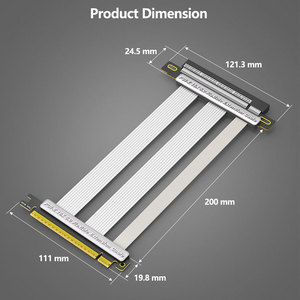 Cable de Extensión Flexible PCI-E 16X 5.0 de 20CM, Adaptador PCI, Riser PCIe, Conector PCIe de 90 y 180 Grados para Tarjetas GPU, Transmisión de Alta Velocidad - Product Image 6