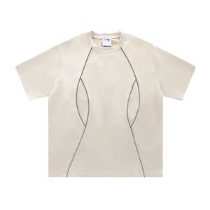 2024 Customs-Free Custom Garment Dye <b>Vintage</b> Wash <b>Tshirts</b> Streetwear Stripe <b>Tshirt</b> - Product Image 4