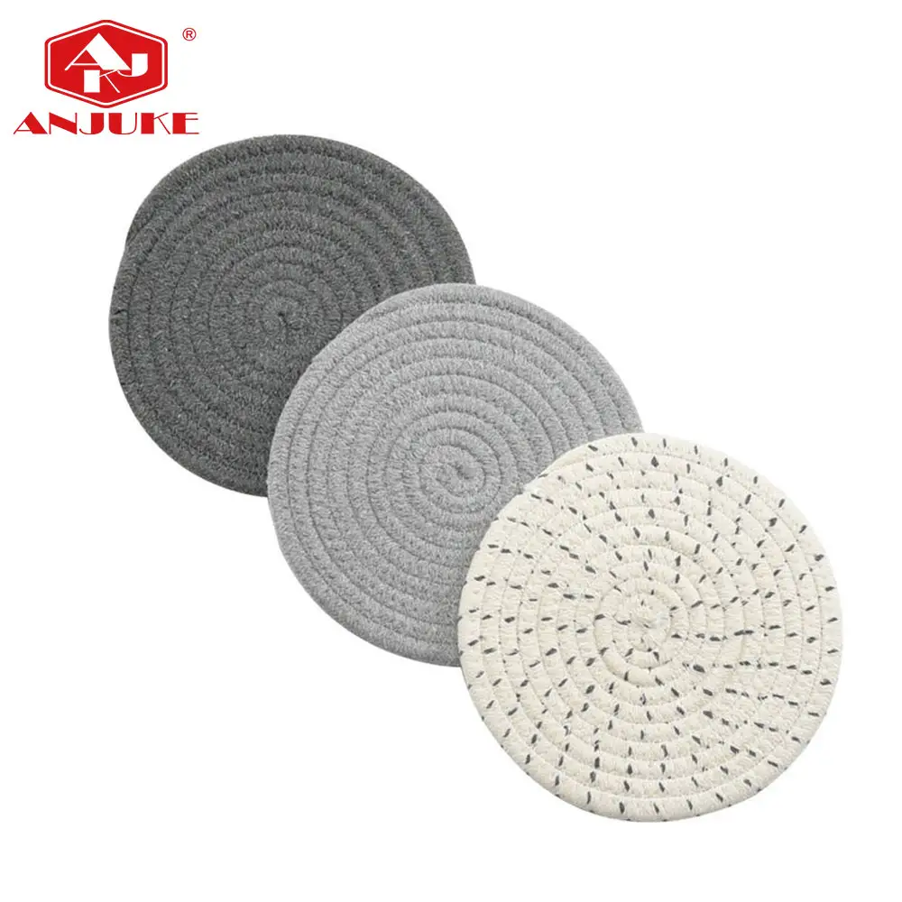 Anjuke potholders đặt placemat 100% tinh khiết bông chủ đề dệt lẩu chủ đặt phong cách đế lót ly Thảm nóng