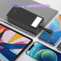 Banque d'alimentation personnalisable de grande capacité 30000mAh avec interface d'entrée de type C, fonction de voyage, câbles intégrés