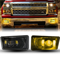 Feux antibrouillard carrés jaunes de 4,5 pouces 60W neufs IP67 6400 lumens pour Chevrolet Silverado 2007-2014, Avalanche 2007-2011 et modèles Yukon