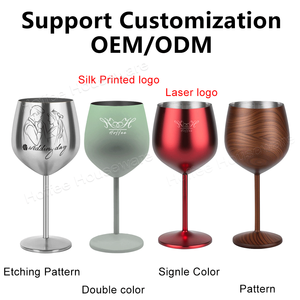 Calice da Vino in Acciaio Inossidabile Infrangibile da 500ml 18oz con Logo Personalizzato per Bar, Feste, Ristoranti e Hotel - Product Image 2