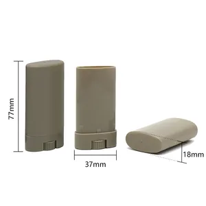 In Stock Fancy PP Cosmetic Packaging Oval Shape Sustainable Mini Portable Deodorant Stick Containers