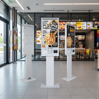Kiosque de commande alimentaire tactile mural de 23,6 pouces pour restaurant intérieur, avec paiement par lecture de code QR et SDK