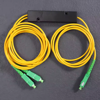 Répartiteur de fibre optique FTTH jaune 1x2, boîtier de répartiteur de fibre optique 1 point 2, boîtier de répartiteur conique 1 vers 2 SC/APC, accessoires informatiques