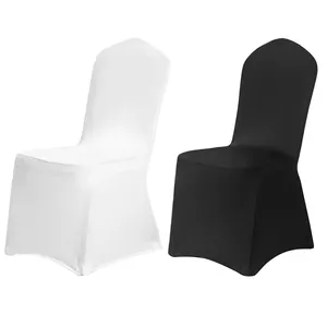 Black Jacquard Polyester Elastics Band Stretch Folding Velvet Chair Covers Spandex