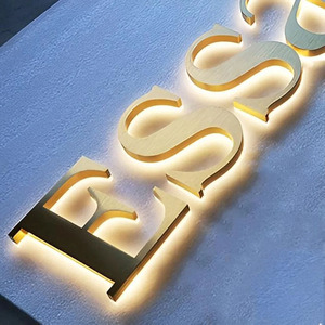 Tùy chỉnh backlit Led ánh sáng dấu hiệu trong nhà Bảng chữ cái thư signage thép không gỉ Led Đăng 3D kênh thư tường logo cho doanh nghiệp - Product Image 1