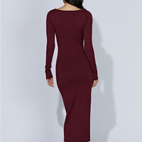 Robe pull midi à manches longues en tricot pour femmes, vêtements pour femmes fabriqués par des fabricants de tricots